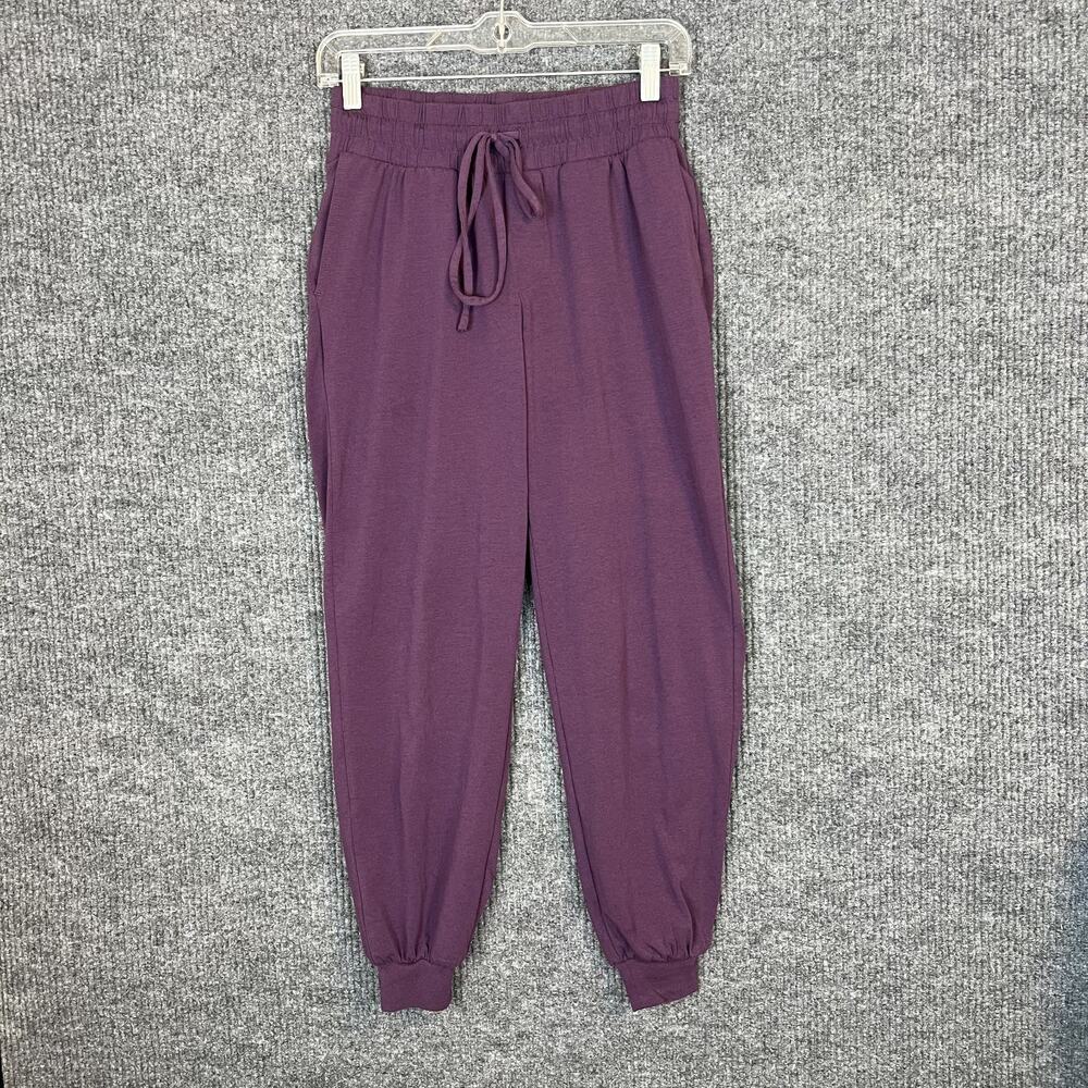 Anybody Womens Cozy Knit Jogger Pants Size XXS Purple Pockets Lounge Drawstring